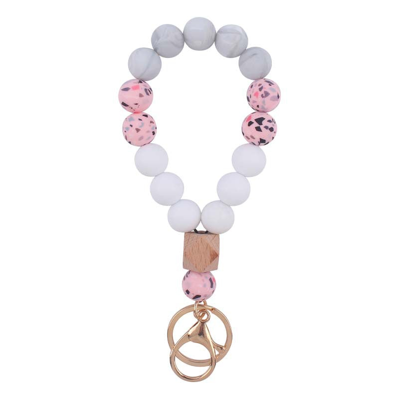 Llavero De Muñeca De Cuentas De Silicona De Mano al por mayor